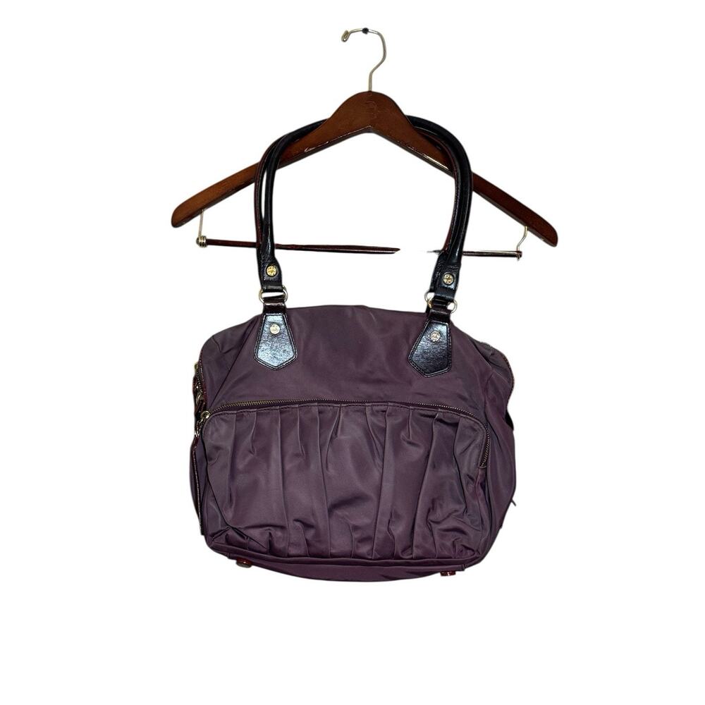 MZ Wallace Jane Bedford Purple Nylon and Leather Tote Shoulder Bag Purse